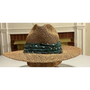 VTG USA Made Chi Chi Straw Fedora Hat Women One Size Golf Wide Brim Sun Hat
